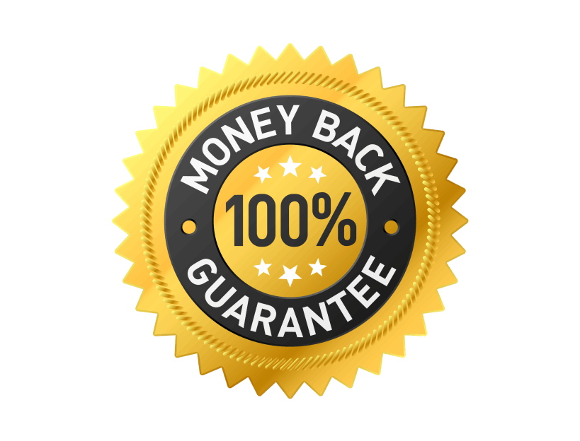 100% money back guarantee 